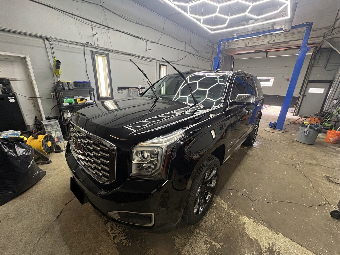 Luxury car with freshly tinted windows